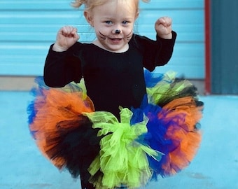 Halloween Tutu PREMIUM Hexe Outfit Baby Mädchen Hexe Tutu Kleinkind Mädchen Hexe Tutu Halloween Outfit Halloween Rock lindgrün Tüllkostüm