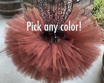 PREMIUM Tutu Pick Your Color Tutu Full and Fluffy Tutu Any Color Tutu Brown Tutu Newborn Baby Tutu Dance Tutu Fall Tutu Thanksgiving Tutu