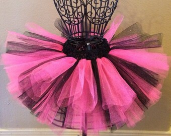 black and pink tutu dress