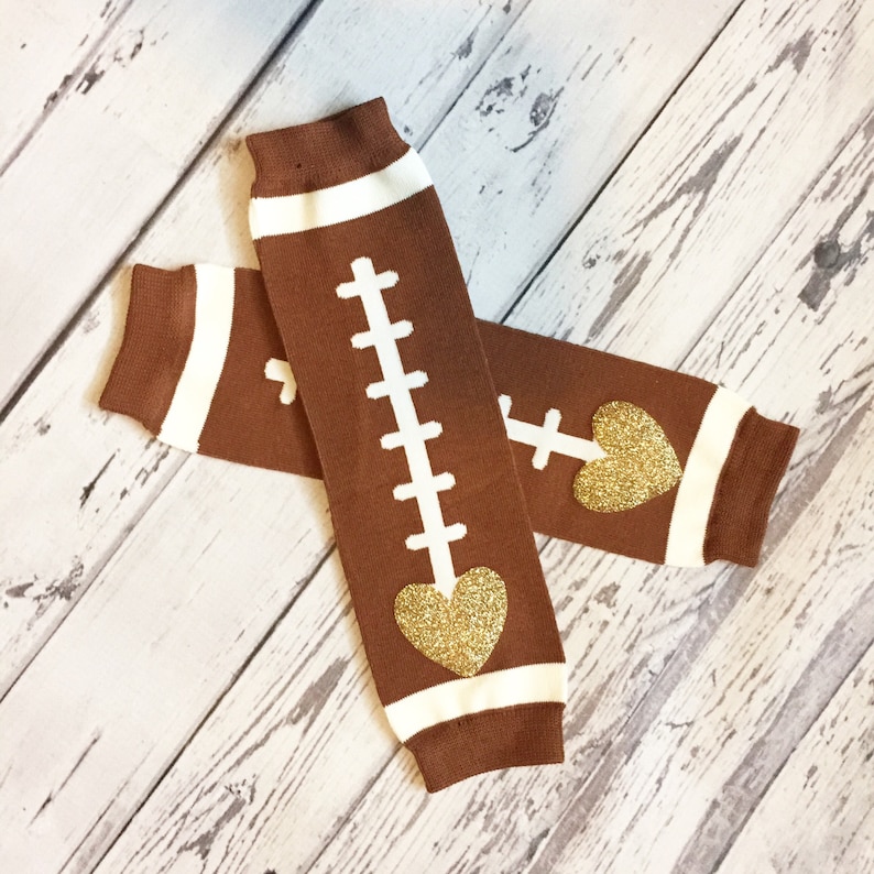 Football Leg Warmers, Baby Legwarmers, Toddler Legwarmers, Black and White Legwarmers, Football Brown Leg Warmers, Cheer Outfit, Photo Prop image 4