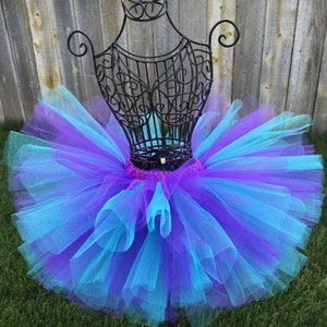 Aqua Purple Tutu Baby Tutu Frozen Tutu Toddler Tutu Mermaid Tutu Birthday Tutu Dance Tutu Bubble Guppies Tutu Purple and Aqua Tutu Newborn image 4