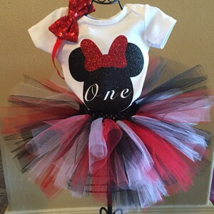 Anniversaire Body et Tutu 1st Premier Anniversaire Fille Minnie Mouse Tutu Lot