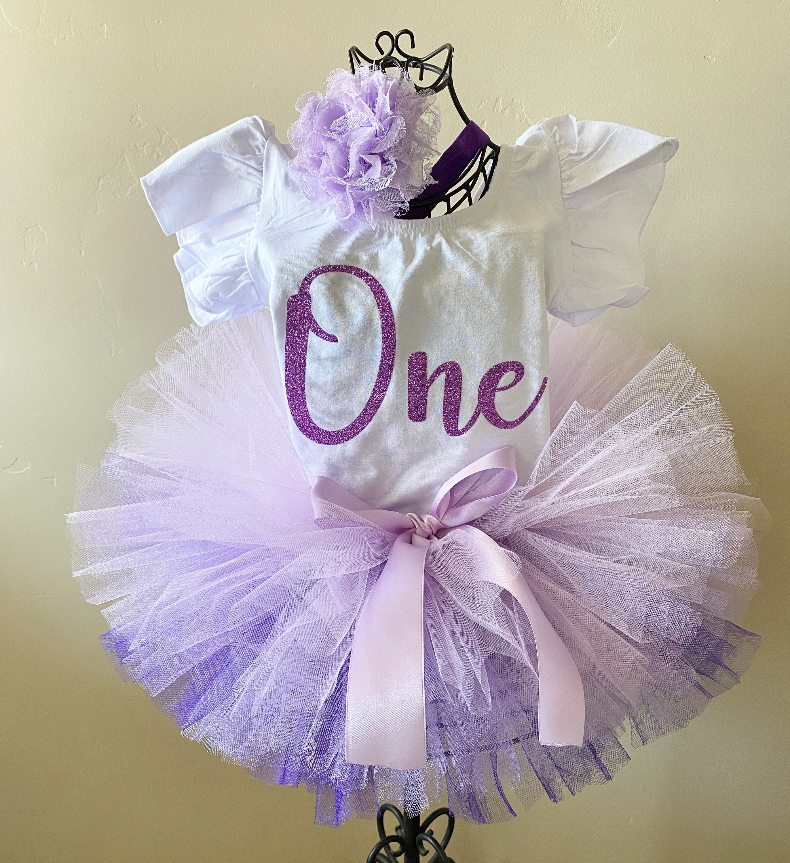 purple 1st birthday outfit
