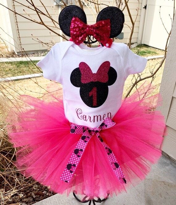 Pink minnie mouse 1st birthday outfit online
