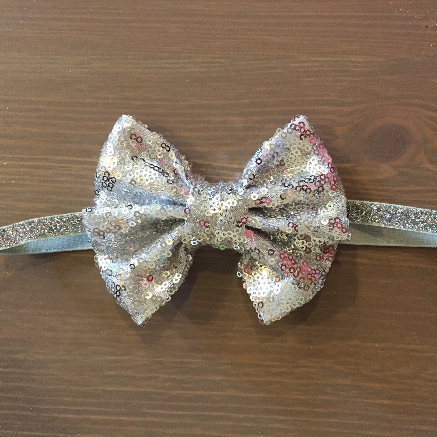 silver sequin headband