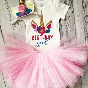 Unicorn Birthday Girl Outfit 1st birthday Unicorn Outfit 2nd Birthday Unicorn Outfit 3rd Birthday Outfit Birthday Girl Shirt Unicorn Tutu