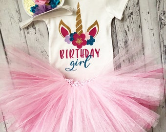 Unicorn Birthday Girl Outfit 1st birthday Unicorn Outfit 2nd Birthday Unicorn Outfit 3rd Birthday Outfit Birthday Girl Shirt Unicorn Tutu