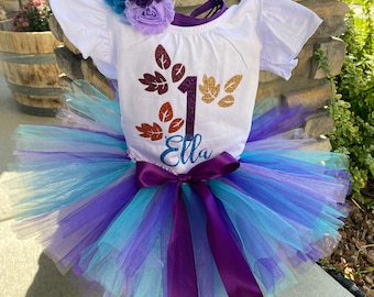 Traje de cumpleaños personalizado de Frozen 1 y Frozen 2, leotardo de Frozen para el primer cumpleaños, morado y aguamarina, traje de cumpleaños de Anna y Elsa, fiesta del segundo cumpleaños