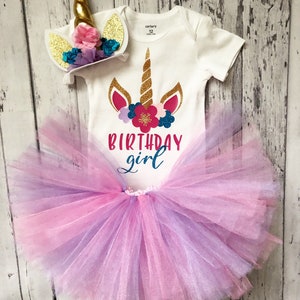 Unicorn Birthday Girl Outfit 1st birthday Unicorn Outfit 2nd Birthday Unicorn Outfit 3rd Birthday Outfit Birthday Girl Shirt Unicorn Tutu
