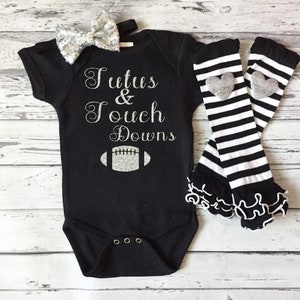 Tutus & Touchdowns Bodysuit, Tutus and Touchdowns Bodysuit, Baby Girl Bodysuit, Baby Bodysuit, Glitter, Baby Shower Gift, Baby Football