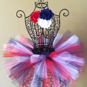 Red White & Blue Tutu Set, 4th of July Tutu and Headband, Homecoming Tutu, Photo Prop, Atlanta Braves Tutu, Baby Tutu, Newborn Tutu, Toddler