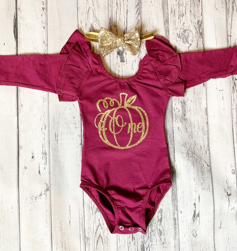 1st Birthday Pumpkin Themed Leotard Pumpkin Birthday Outfit Etsy