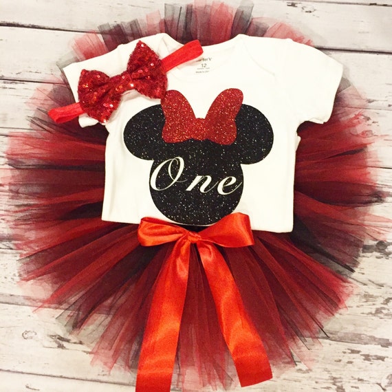 First Birthday Minnie Mouse Tutu Bodysuit, Set, One Bodysuit, 1st