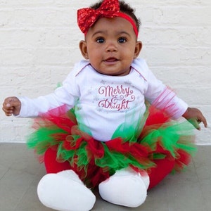 infant christmas tutu dress Baby baby girl christmas outfit 0-3 months