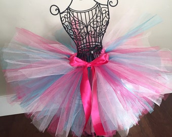 Birthday Tutu, Light Pink, Aqua and Hot Pink Tutu, Colorful Tutu, Baby Tutu, Toddler Tutu, Baby Tutu, Infant Tutu, Pink Tutu, 1st Birthday