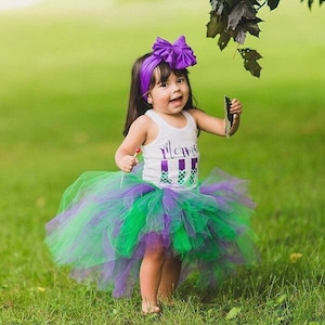 Little Mermaid High Low Tutu Baby girl Tutu Toddler Tutu Little Mermaid Birthday Tutu Newborn Tutu, Mermaid Tutu Purple and Green tutu skirt
