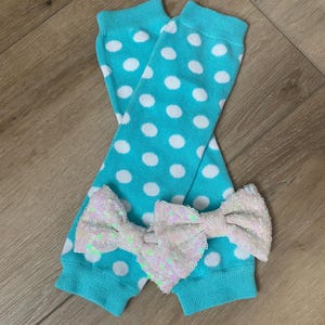 Blue Polka Dot Legwarmers Baby Legwarmer Toddler Leg Warmers aqua blue and White LegWarmer Leggings Legwarmers for Babies toddlers Kid