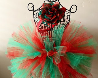 Christmas Tutu, Green and Red Tutu, Baby Girl Christmas Tutu, Holiday Tutu, Baby Tutu, Infant Tutu, Toddler Tutu, Christmas Outfit, Newborn