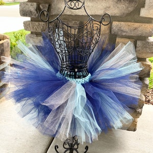 Bluey Birthday Custom Dark Blue White Blue Fancy Layered Tutu Outfit S –  Sweet Tutus