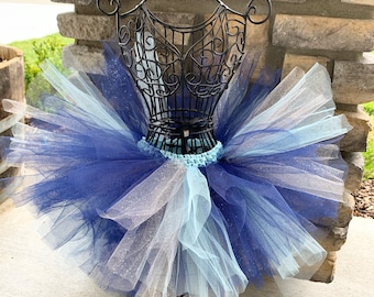 Navy Blue and Silver Glitter Tutu, Bluey Tutu, Baby Tutu, Toddler Tutu, Cowboys Inspired Tutu, Birthday Tutu, Newborn