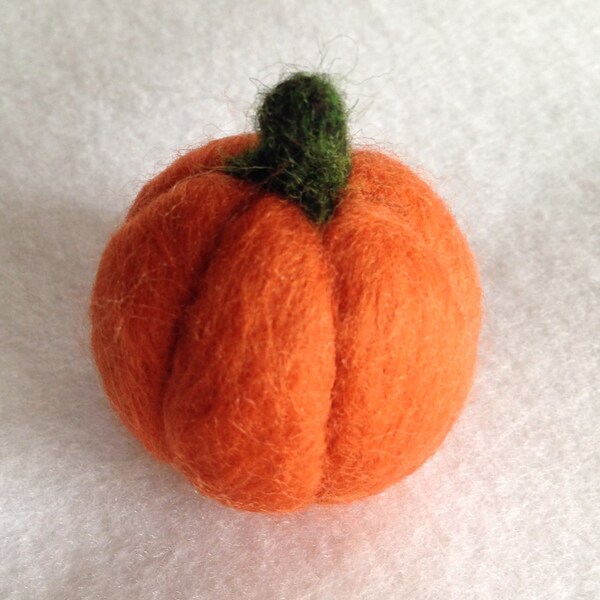 Needle Felted Pumpkin Handcrafted from Merino Wool for Halloween- or Autumn-themed Displays