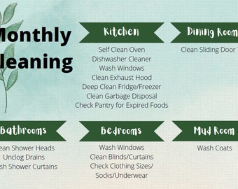 Weekly Cleaning Schedule Floral Theme Printable - Etsy