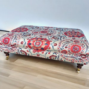Luxury Handmade Upholstered Footstool/Coffee Table In Your Own Fabric