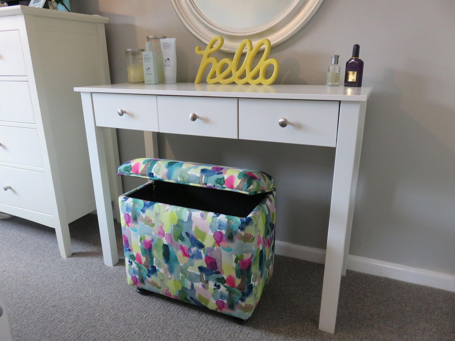 Handmade Upholstered Dressing Table Storage Stool Ottoman Etsy UK