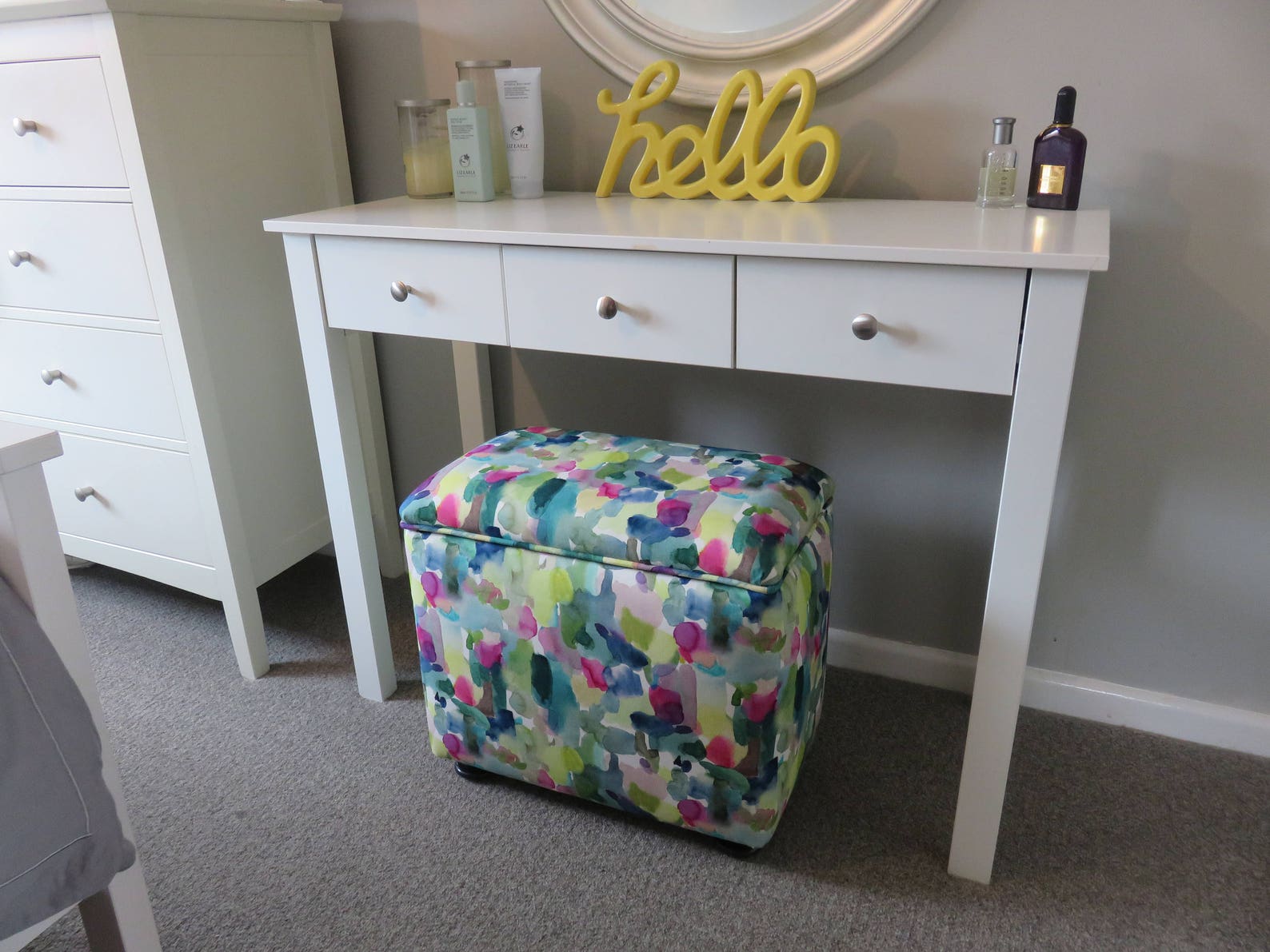 Handmade Upholstered Dressing Table Storage Stool Ottoman Etsy UK