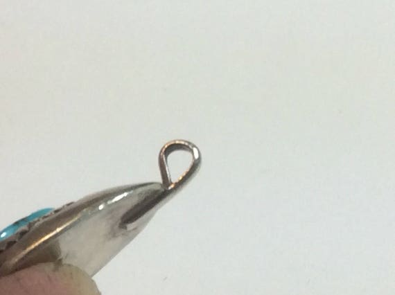 Native American Signed Turquoise Pendant South We… - image 6