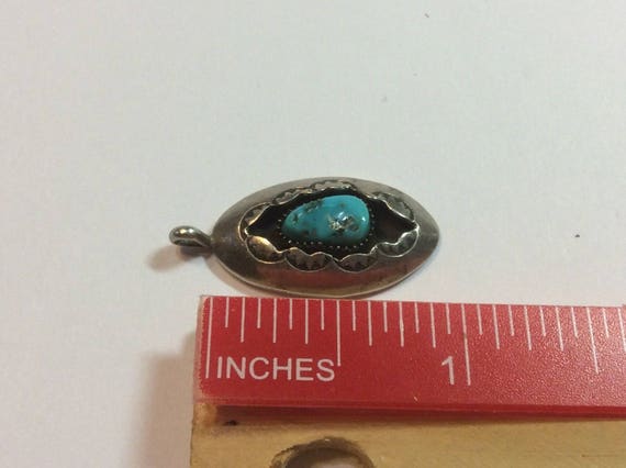 Native American Signed Turquoise Pendant South We… - image 4