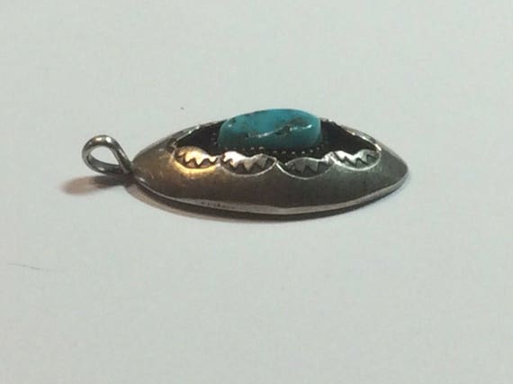Native American Signed Turquoise Pendant South We… - image 5