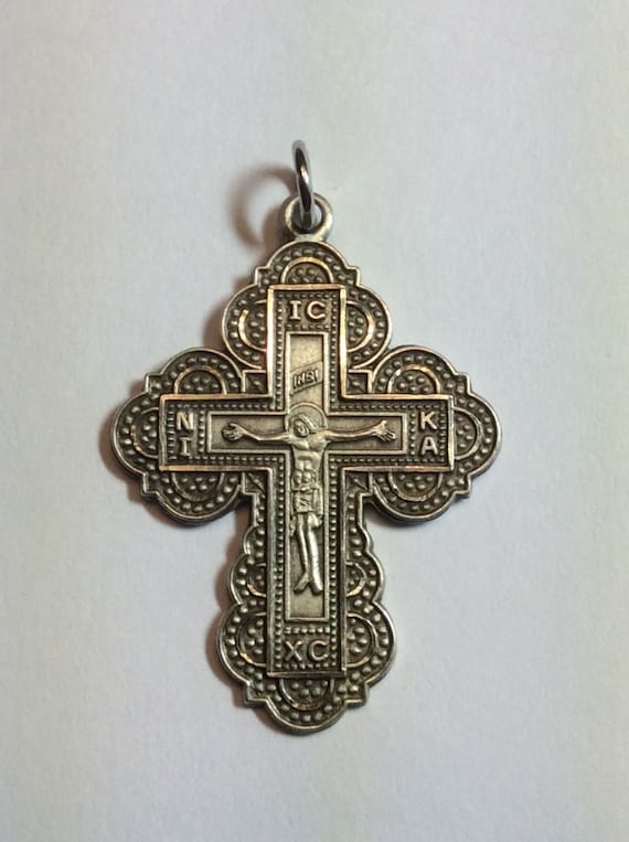 Sterling Silver Cross / Crucifix Ornate Style Meta