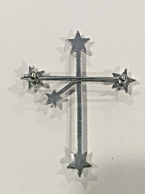 Mikimoto Sterling Silver Pearl Southern Cross Pin… - image 2