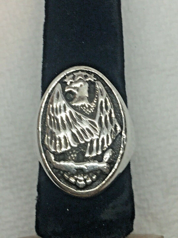 American Eagle Ring signed Sterling Silver 925 Si… - image 2
