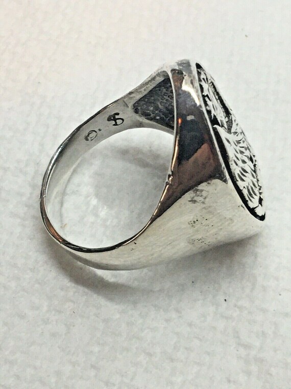 American Eagle Ring signed Sterling Silver 925 Si… - image 7