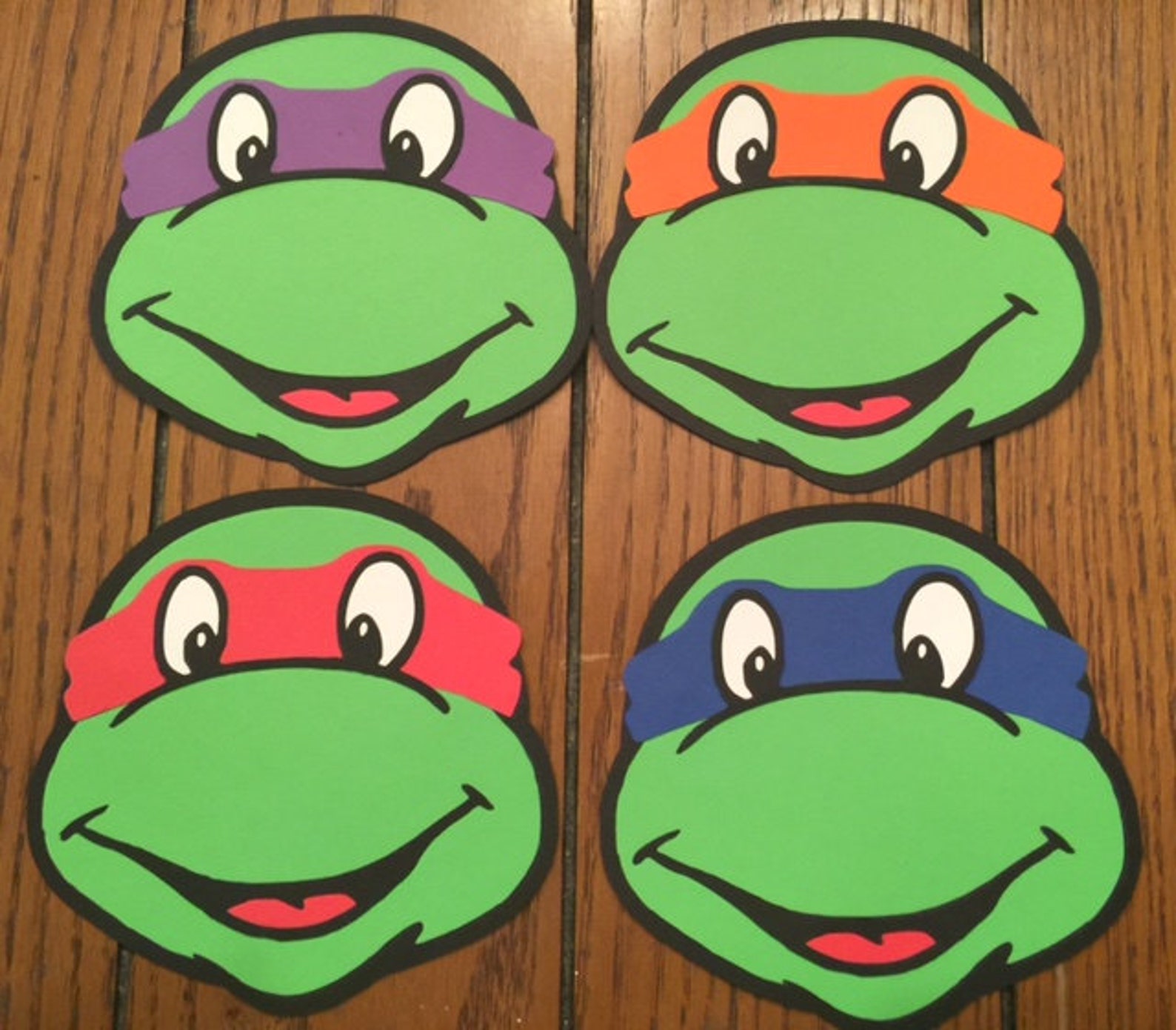 Teenage Mutant Ninja Turtle Faces TMNT Diecut Cutouts Set - Etsy