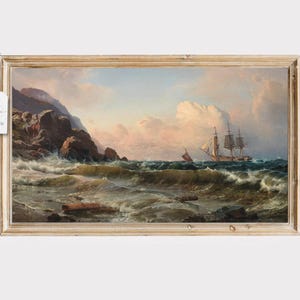 Nautical Frame TV Art – Ocean Waves & Pirate Ship Printable for Samsung Frame TV – Vintage Coastal Seascape Download