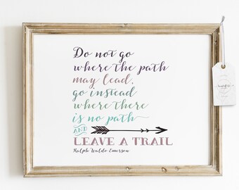 Quote Printable Instant Download Inspirational Wall Art Home Office Motivation Print Nursery Quote Download Ralph Waldo Emerson Arrow Print