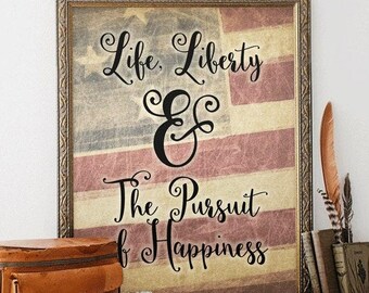 Thomas Jefferson Quote Printable – Patriotic American Flag Art (Digital Download)