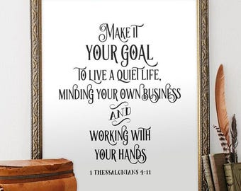 1 Thessalonians Scripture Print: Minimalist Bible Verse Wall Art (Digital Download)