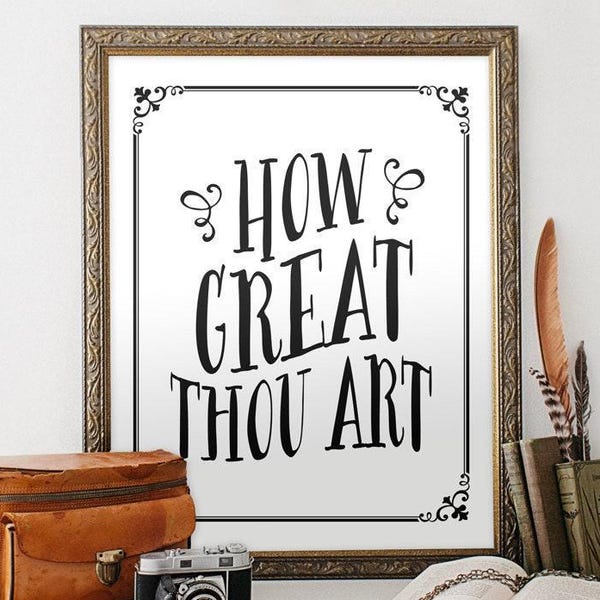 How Great Thou Art Printable | Hymn Wall Art for Church or Home | Scripture Verse Decor | Spiritual Digital Download Instant Print