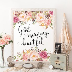 Good Morning Beautiful Printable Art Print Nursery Quote Print Girl ...