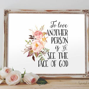 Literary Quote Printable – “To Love Another Person” by Victor Hugo – Uplifting Wall Art Download