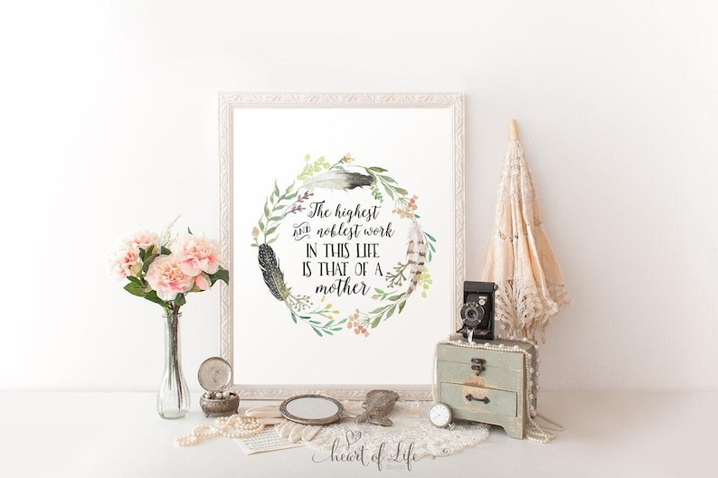 Mother s Day Quote Art Print Floral Wreath Meaningful Mom Gift mother-s-day-quote-art-print-floral-wreath-meaningful-mom-gift