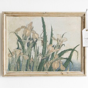 Vintage Old World Naturgemälde - Druckbare Wandkunst in Gedämpften Neutraltönen – Rustikale Grashüpferlandschaft Digitaler Download