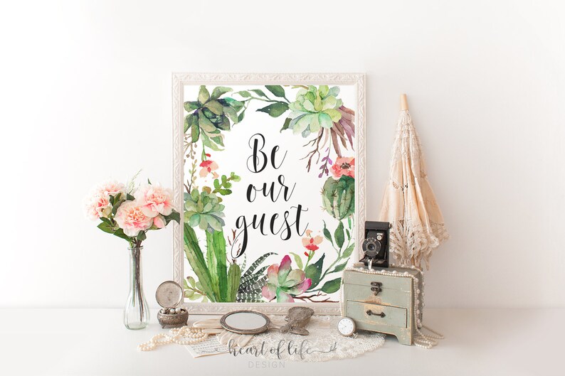 Guest Room Printable Sign Be Our Guest Wall Decor Print Party - Etsy