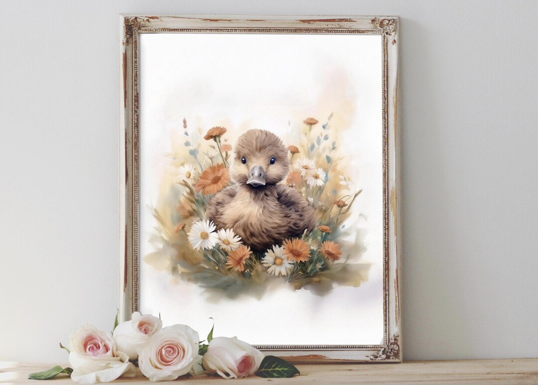 Duckling Nursery Printable Wall Art – Adorable Baby Duck With ...