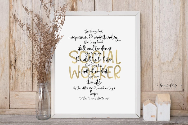 Printable Social Worker Quote - Gift for Social Worker, Motivational Quote, Last Minute Graduate Gift Idea image 1