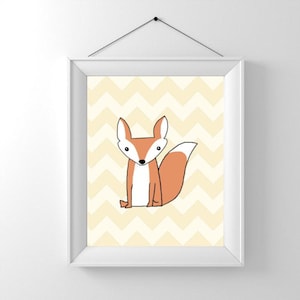 Woodland Nursery Wall Art Set – Printable Bear, Fox, and Raccoon Animal Prints, Neutral Forest Theme for Baby Room (Set of 3) image 3